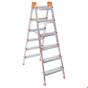 MERDİVEN ÇİFT ÇIKIŞLI PROFİL MERDİVEN 6 + 6 BASAMAK