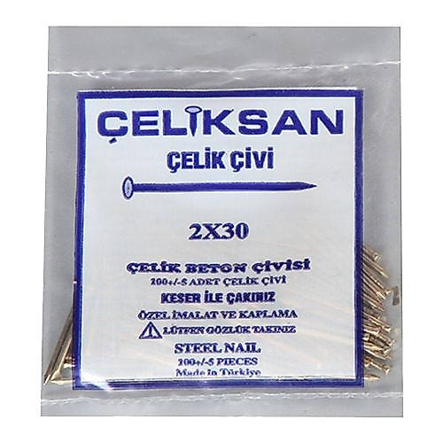 ÇELİK ÇİVİ BETON ÇİVİSİ 2 MM X 30 MM (100 ADET) UZUNLUK: 3 CM