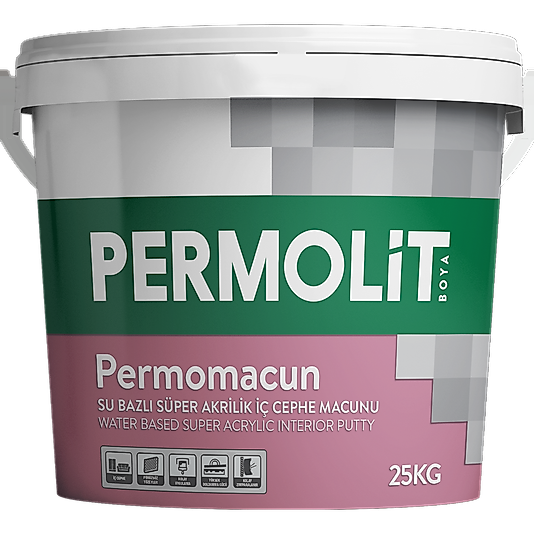 PERMOMACUN SU BAZLI AKRİLİK İÇ CEPHE MACUNU 4 KG.