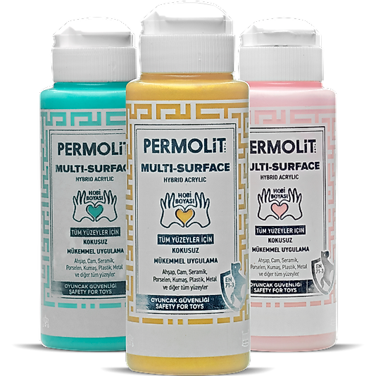 ANTRASİT PERMOLİT HOBİ BOYASI MULTİ SURFACE AKRİLİK BOYA 120 ML.