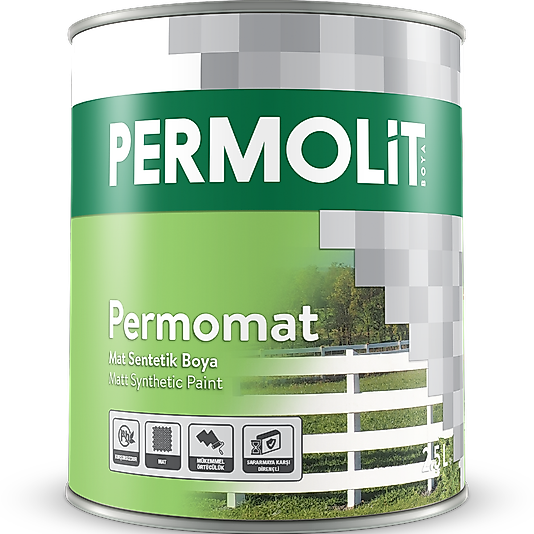 PERMOMAT MAT SENTETİK BOYA SİYAH 1 L.