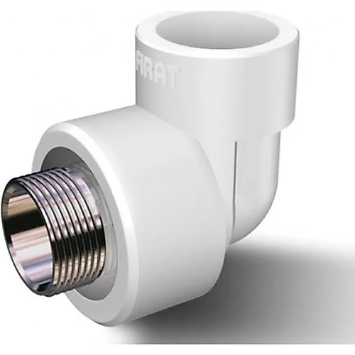 FIRAT 25 MM DIŞ DİŞLİ DİRSEK BEYAZ PPRC PLASTİK BORU ( 1 ADET )