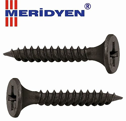 MERİDYEN ALÇIPAN VİDASI 3,5x35 MM SİVRİ UÇLU SİYAH ( 25 ADET )
